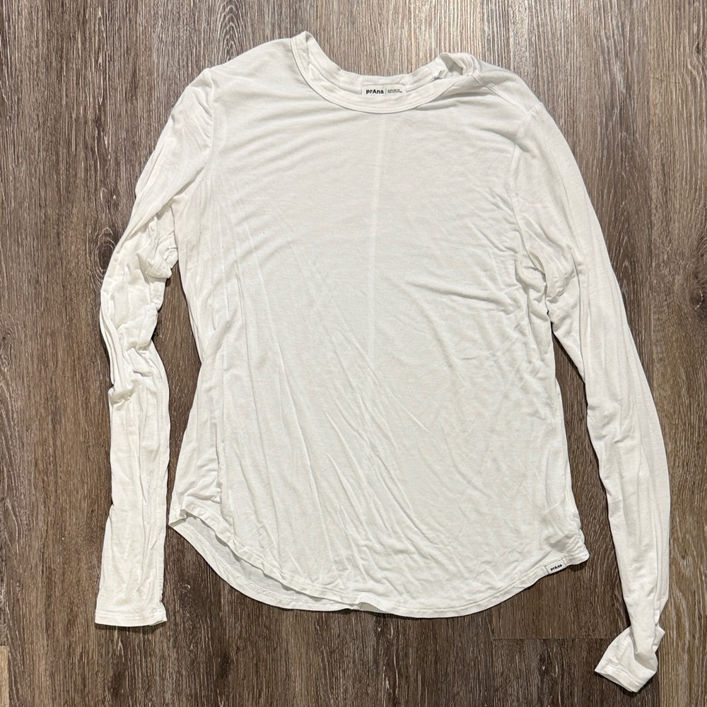 PrAna White Long Sleeve Tee M